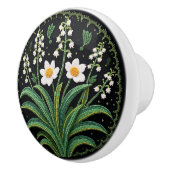 メティスベードワークフローラリリー先住民アートセラミックノブ セラミックノブ (右)