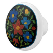 メティスベードワークフローラ先住民アートセラミックノブ セラミックノブ (右)