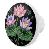 メティス先住民ベッドワークフローラロータスセラミックノブ セラミックノブ (右)