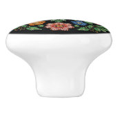 メティス先住民ベドワークワイルドフラワーアートセラミックノブ セラミックノブ (側面)