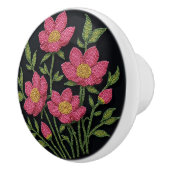 メティス先住民Beadwork Cosmos花セラミックノブ セラミックノブ (右)