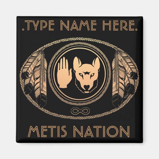 メティス冷蔵庫用マグネットパーソナライズされたメティスフラッグマグネット マグネット (正面)