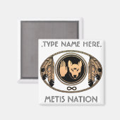 メティス冷蔵庫用マグネットパーソナライズされたメティスフラッグマグネット マグネット (正面/裏面)