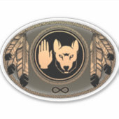 メティス国旗のアートシール最初の国ウルフギフト シール (正面)