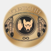 メティス国旗のアートシール最初の国ウルフギフト ラウンドシール (正面)