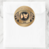 メティス国旗のアートシール最初の国ウルフギフト ラウンドシール (バッグ)