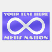 メティス国旗のアートステッカーパーソナライズされたメティスのシール 長方形シール (正面)