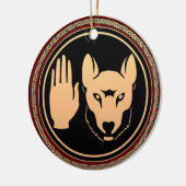 メティス国旗のオーナメントパーソナライズされた部族の装飾 セラミックオーナメント (左)