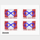 メティス国旗のステッカーパーソナライズされたメティス・カナダギフト 長方形シール (シート)