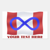 メティス国旗のステッカーパーソナライズされたメティス・カナダギフト 長方形シール (正面)