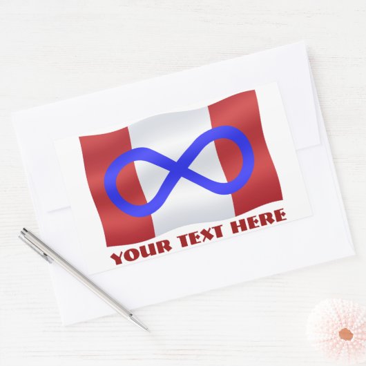 メティス国旗のステッカーパーソナライズされたメティス・カナダギフト 長方形シール (封筒)