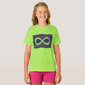 メティス国旗の女の子のTシャツ第一民族Tシャツ Tシャツ (正面フル)