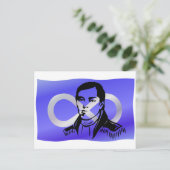 メティス国旗はがき最初のメティスのリーダーのポスターズ ポストカード (スタンド正面)