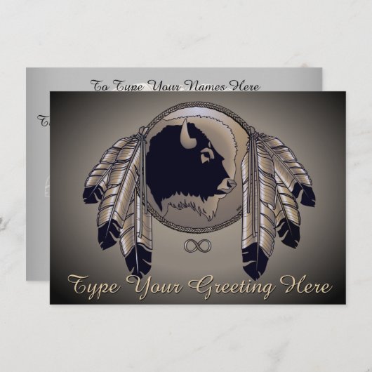 メティス招待状パーソナライズされた先住民アートカード 招待状 (正面/裏面)