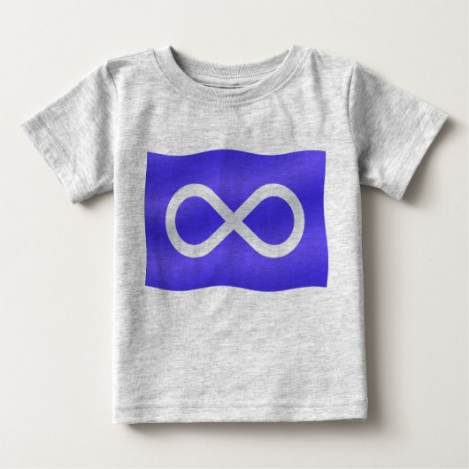 メティス旗の赤ちゃん用クローバー 先住民の赤ちゃんへのプレゼント ベビーTシャツ (正面)