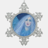 メティリツサスノーガールスネグーロチカクリスマスエンジェル スノーフレークピューターオーナメント (正面)