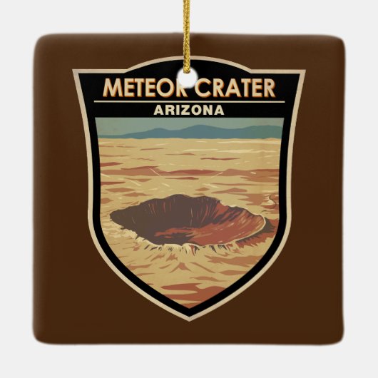 メテオクレーターアリゾナ旅行アートヴィンテージ セラミックオーナメント (裏面)