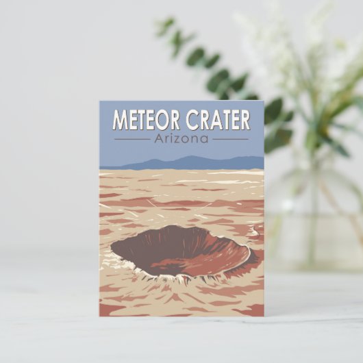 メテオクレーターアリゾナ旅行アートヴィンテージ ポストカード (スタンド正面)