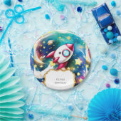 メテオパステルロケット誕生日 ペーパープレート (パーティー)