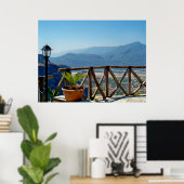 メテオラギリシャのバルコニーから眺める ポスター (ホームオフィス)