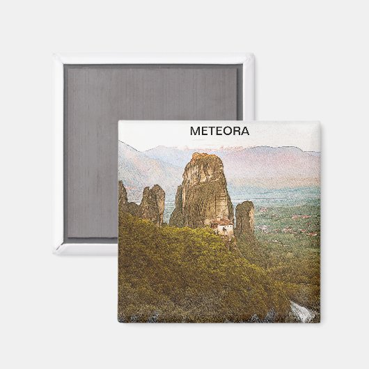 メテオラギリシャロック山旅行 マグネット (正面/裏面)