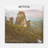 メテオラギリシャロック山旅行 マグネット (正面)