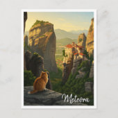 メテオラギリシャ旅行で猫 ポストカード (正面)