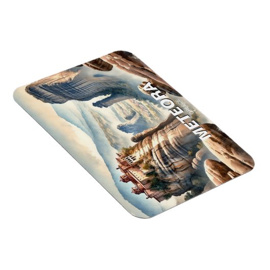 メテオラギリシャ旅行風景ヴィンテージ マグネット (右側)