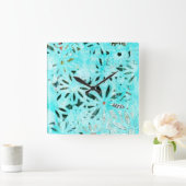 メディアの混在デイジーアート スクエア壁時計 (ホーム)