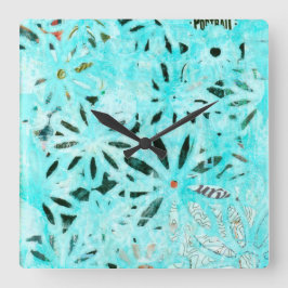 メディアの混在デイジーアート スクエア壁時計