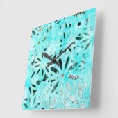 メディアの混在デイジーアート スクエア壁時計 (傾斜)