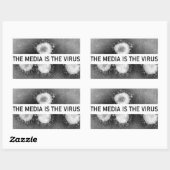 メディアはウイルス 長方形シール (シート)