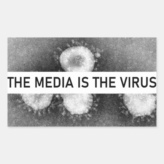 メディアはウイルス 長方形シール (正面)