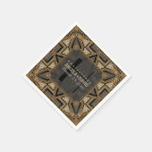 メディアアールデコブラック結婚金ゴールドの記念日 スタンダードカクテルナプキン (角)
