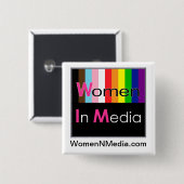 メディアピン内の女性 缶バッジ (正面&裏面)