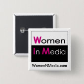 メディアピン内の女性 缶バッジ (正面&裏面)