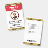 メディアプレスパスジャーナリスト写真IDカードカスタム バッジ (正面＆裏面)