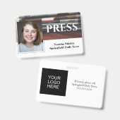 メディアプレス社員スタッフ写真付きIDカード 名前入り バッジ (正面&裏面)