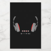 メディアボリュームコントロールボタン付きヘッドフォン フードラベル (シングルラベル)