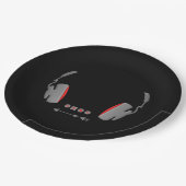 メディアボリュームコントロールボタン付きヘッドフォン ペーパープレート (アングル)