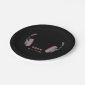 メディアボリュームコントロールボタン付きヘッドフォン ペーパープレート (アングル)