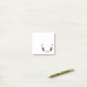 メディアボリュームコントロールボタン付きヘッドフォン ポストイット (デスク上)