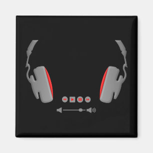 メディアボリュームコントロールボタン付きヘッドフォン マグネット