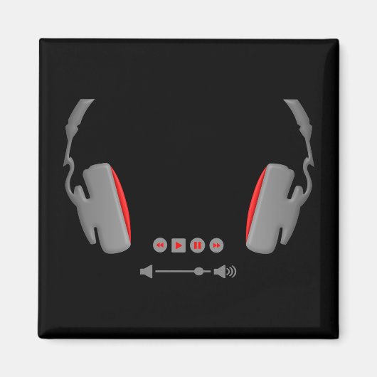 メディアボリュームコントロールボタン付きヘッドフォン マグネット (正面)