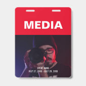 メディア写真背景 バックステージ・パス ID バッジ (正面)