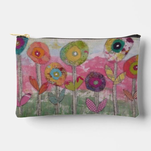 メディア混合花 アクセサリーポーチ (正面)