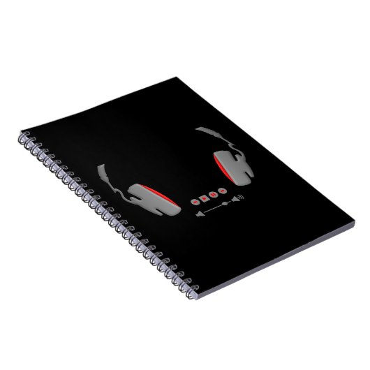 メディア音量コントロールボタン付きのヘッドホン ノートブック (右側)