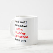 メディア・リレーションズ・コーディネーター素晴らし、 コーヒーマグカップ (正面左)