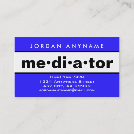 メディエーはっきりしたター（青と白） 名刺 (正面)