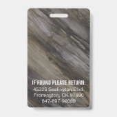 メディカフォトIDグレーブラウンブラックインク バッジ (Back)